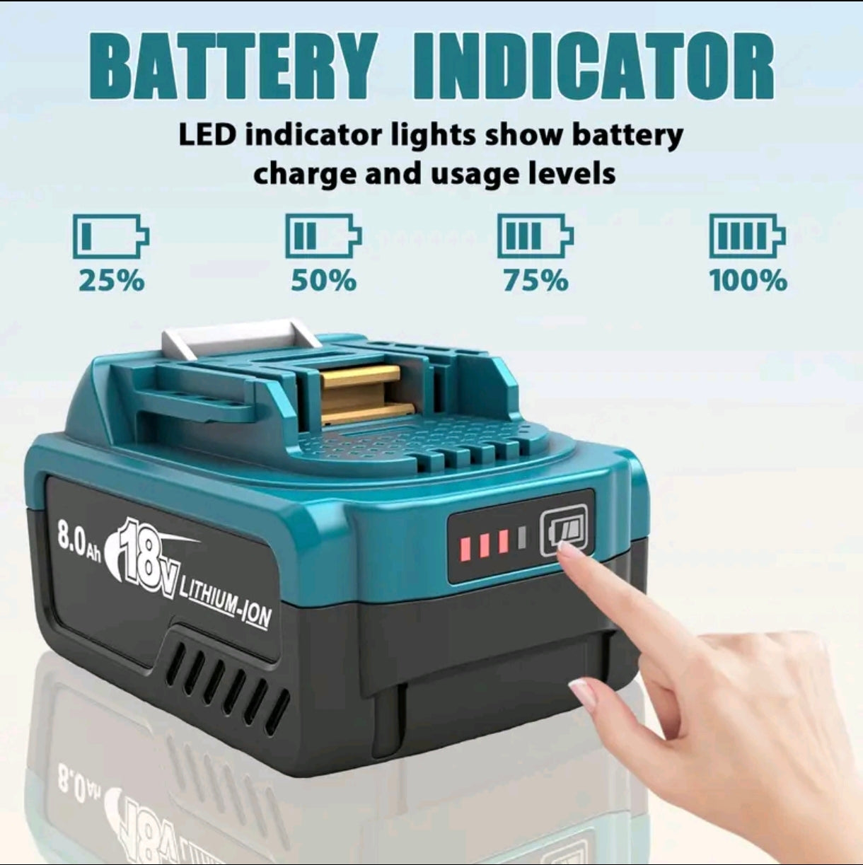 Pack 2 Baterías de Repuesto 18V 8000 mAh Compatible con Makita